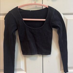 Black Fitted Long Sleeve Bodysuit